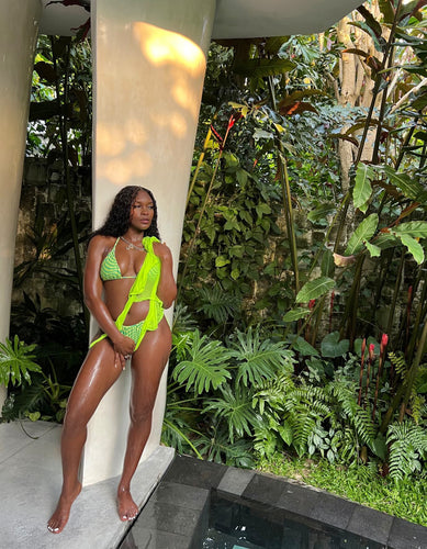 Lime twisted bikini