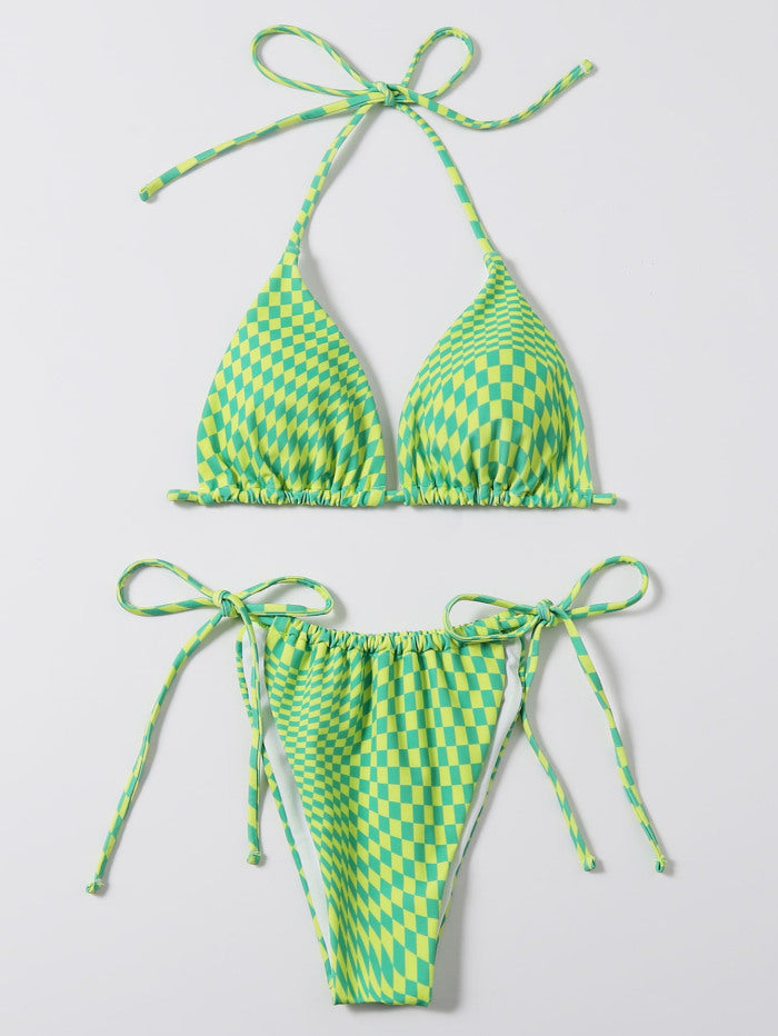 Lime twisted bikini