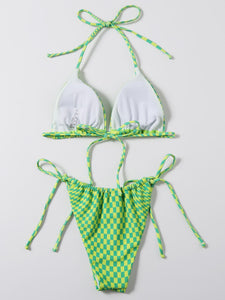 Lime twisted bikini